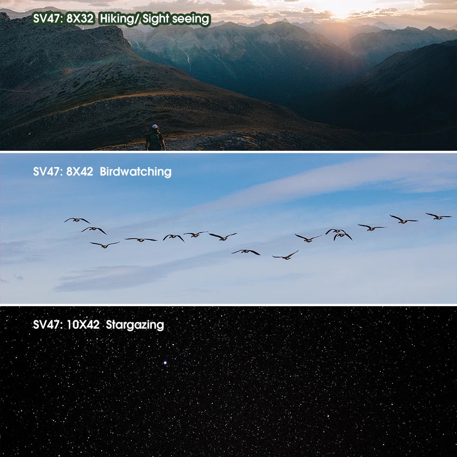 SVBONY Bird Watching Telescope SV47 Powerful Binoculars 8x32/8x42/10x42 Professional IPX7 Waterproof