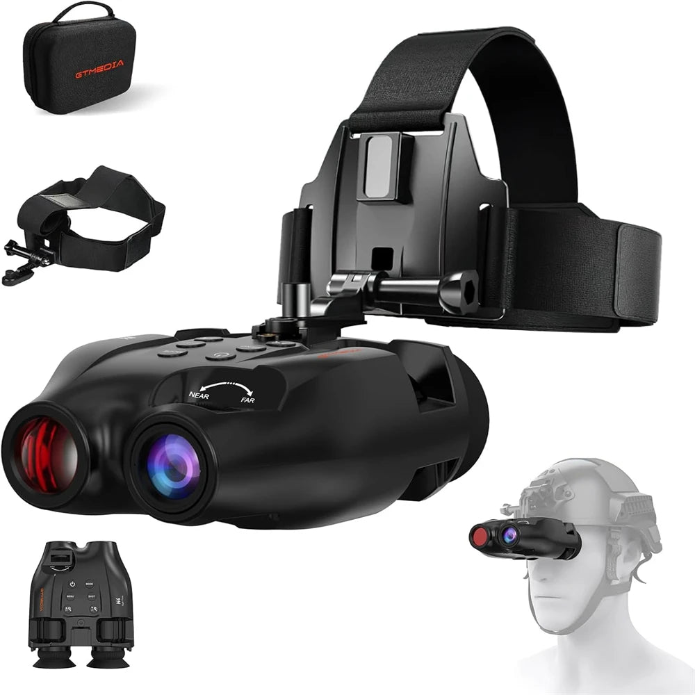 GTGUARD N4 Digital Night Vision Binoculars 1080P Full HD Infrared Hunting Camera 300M 5X Optical For Total Darkness Surveillance