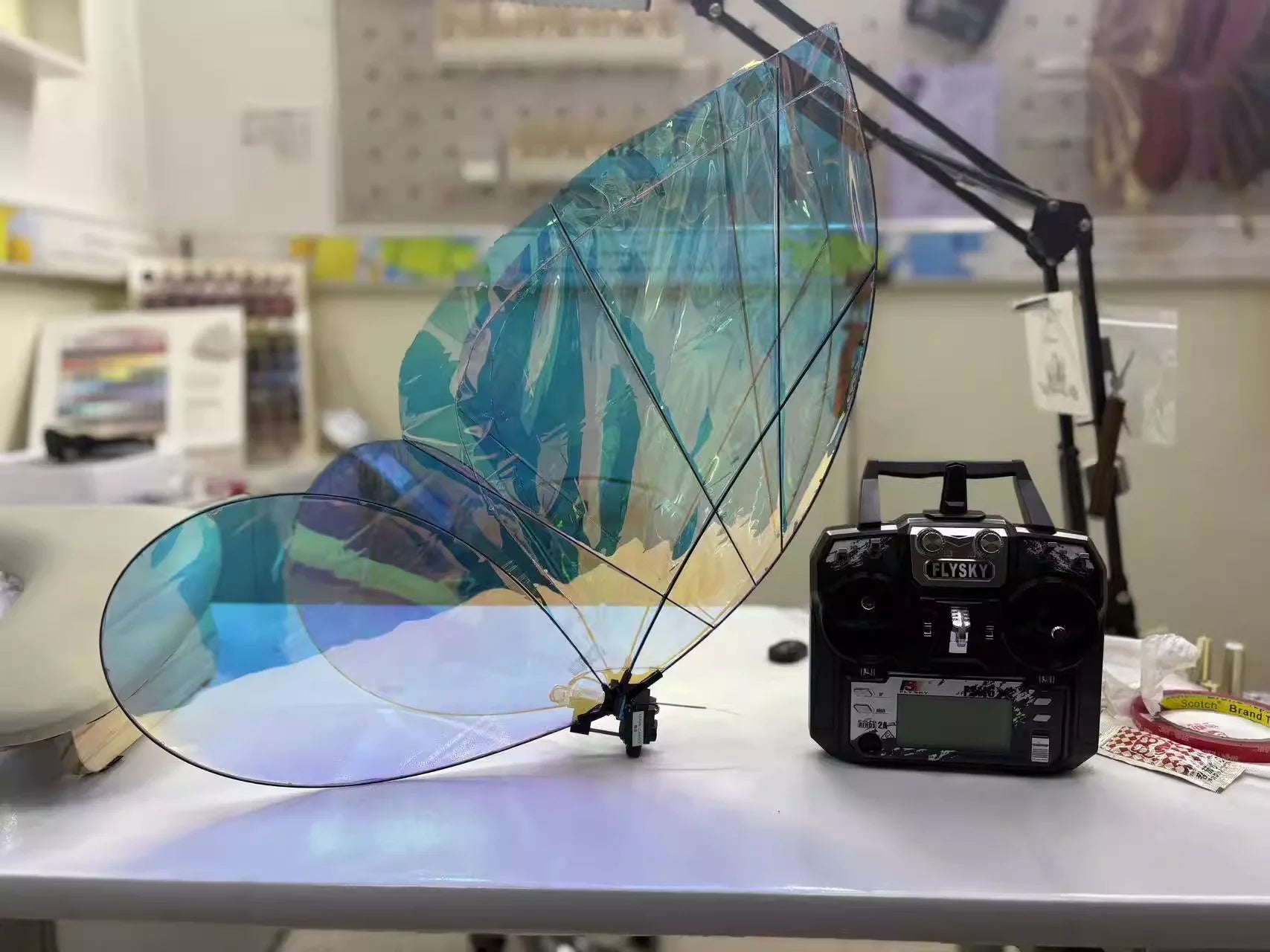 Magical LED RC Butterfly Drone Flying Bionic Insect Toy with Colorful Wings,