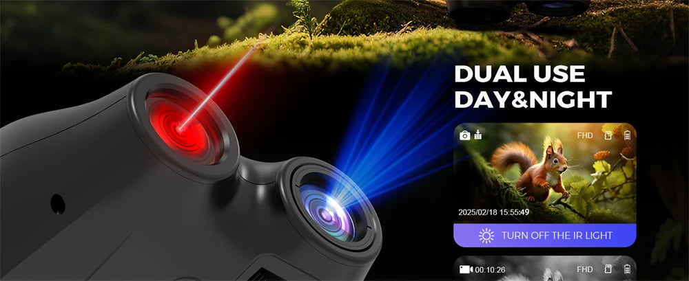 GTGUARD N4 Digital Night Vision Binoculars 1080P Full HD Infrared Hunting Camera 300M 5X Optical For Total Darkness Surveillance