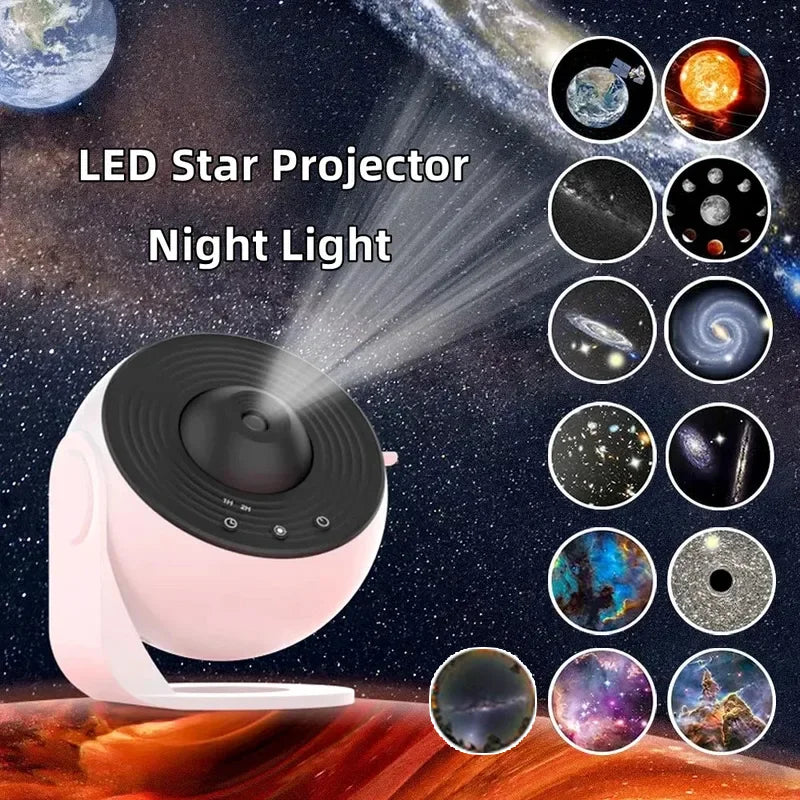 New Star Projector Galaxy Light 13 in 1 Planetarium 360° Rotating Aurora Night Light Lamp for Bedroom Starry Sky