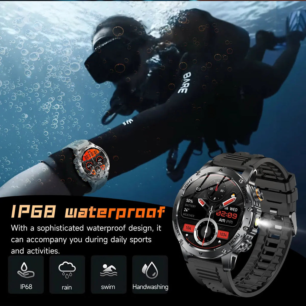 2025 1000mAh Super Capacity Battery 1.7-inch Large Screen Bluetooth Call IP68 Waterproof