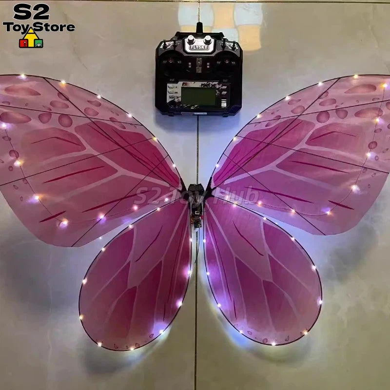 Magical LED RC Butterfly Drone Flying Bionic Insect Toy with Colorful Wings,