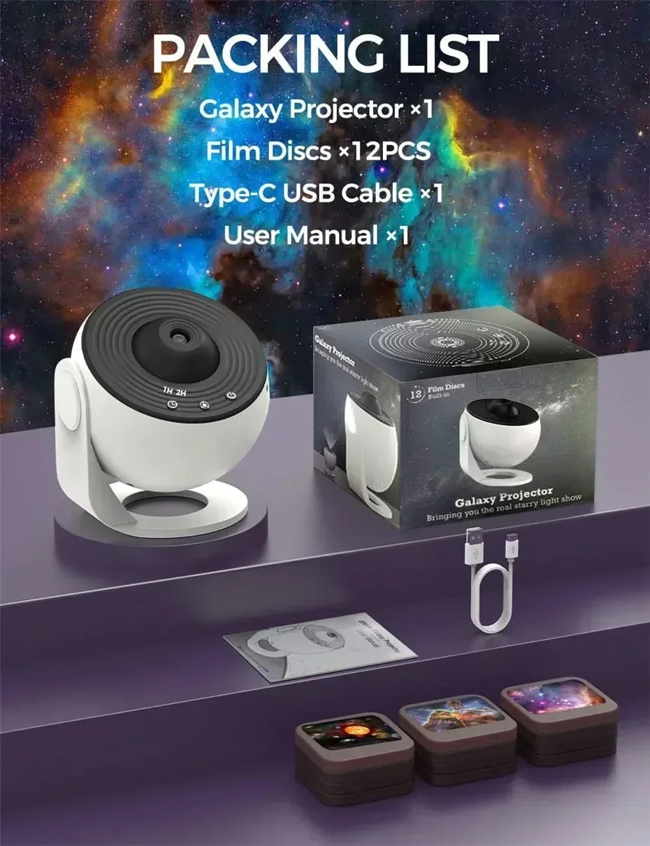 New Star Projector Galaxy Light 13 in 1 Planetarium 360° Rotating Aurora Night Light Lamp for Bedroom Starry Sky