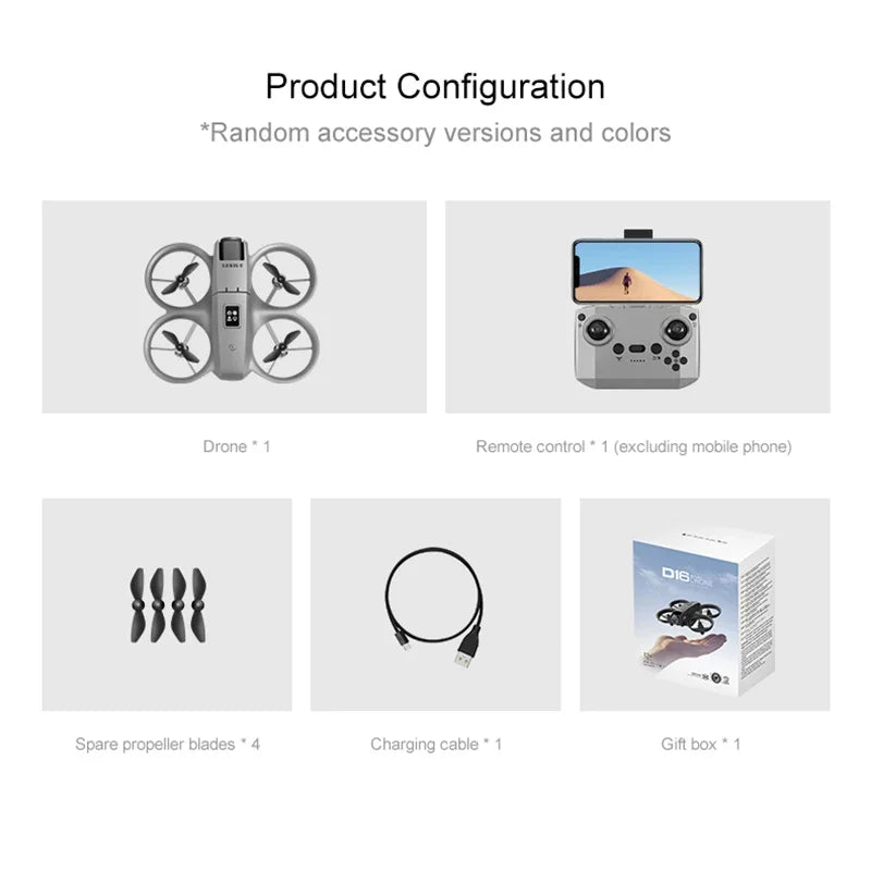 OPPO D16 Drone HD Dual Camera 8K 3 Battery Brushless Motor Optical Flow GPS Positioning Avoidance Drone