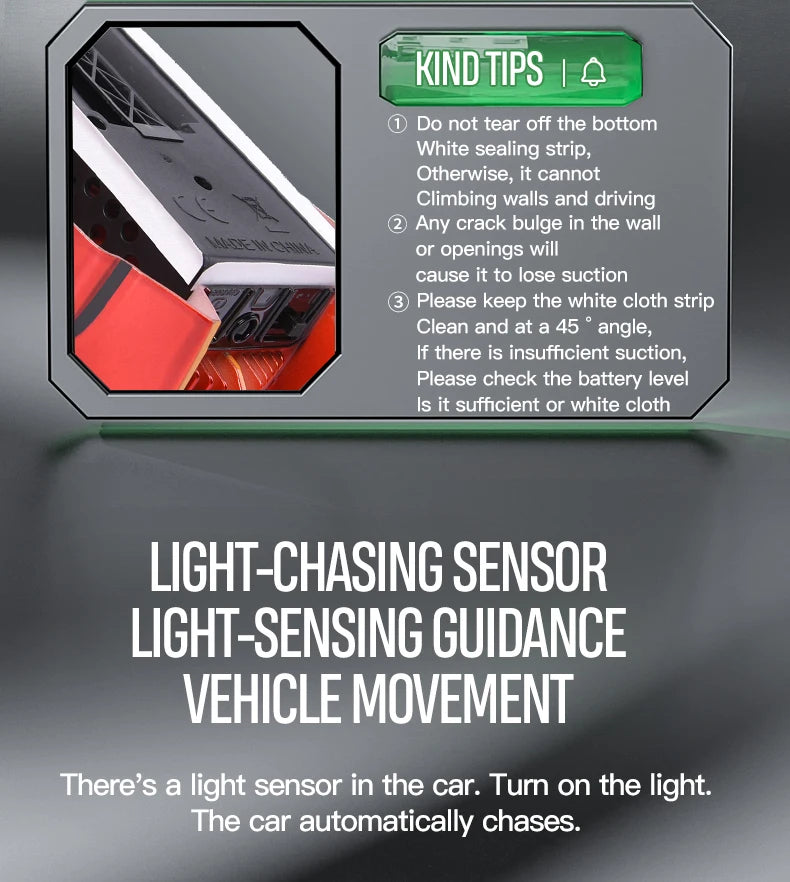 Light-Chasing Wall-Climbing Car, Infrared Sensor Remote Control Car, Wall-Climbing Car, Four-Wheel Drive Car, Toy Racing Car,
