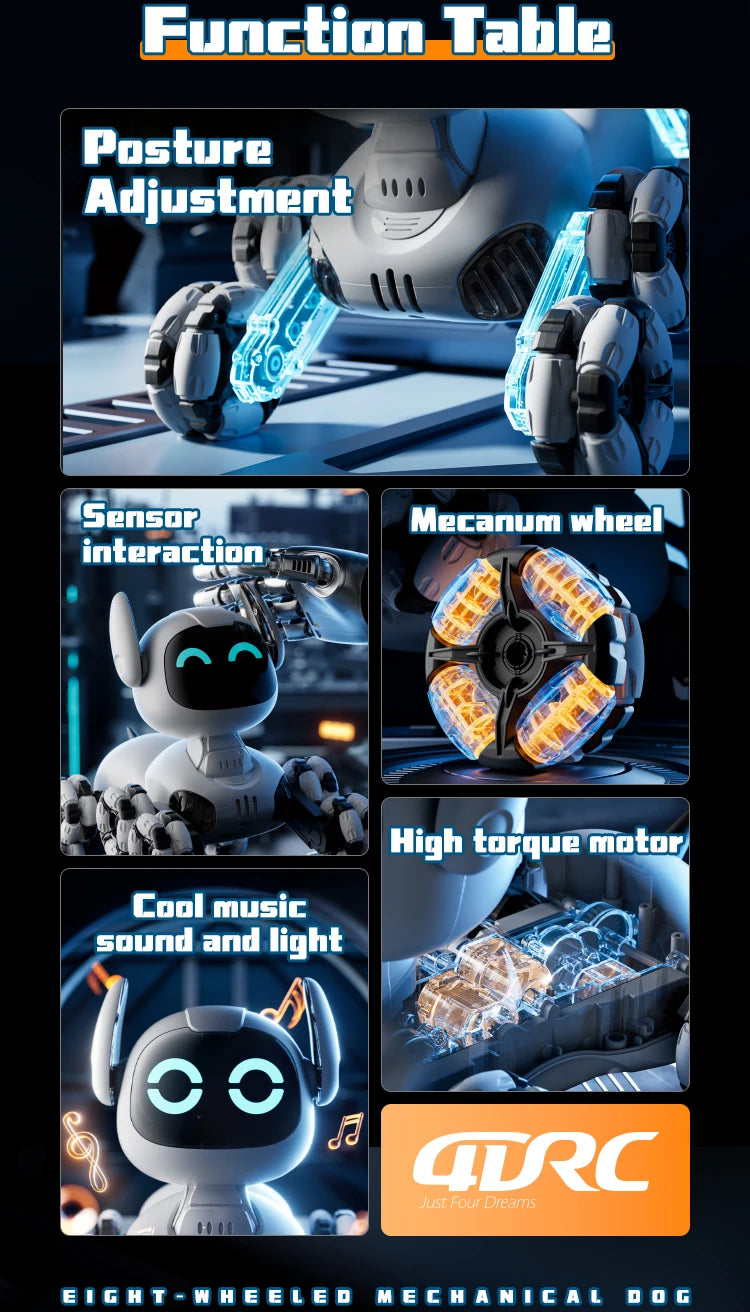 Y9 Intelligent Remote Control Robot Dog Electronic Stunt Rc Cars  with Light & LED Eyes Touch-sense Electric Toys for Boys Kids