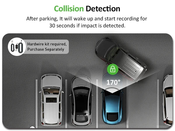 4K Dash Cam for Cars  WIFI Camera for Car Front and Rear Dash Camera Black Box 24H
