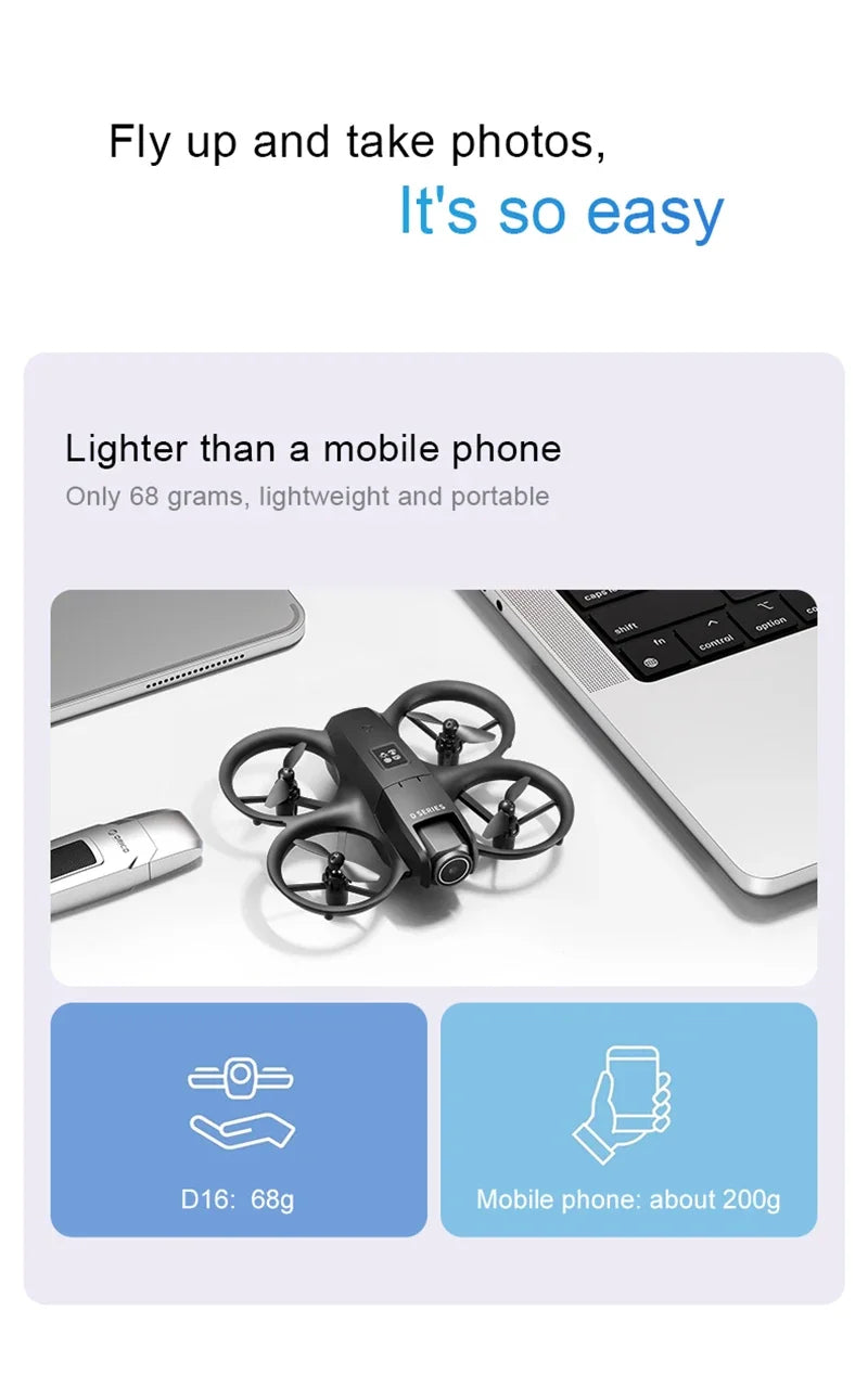 OPPO D16 Drone HD Dual Camera 8K 3 Battery Brushless Motor Optical Flow GPS Positioning Avoidance Drone