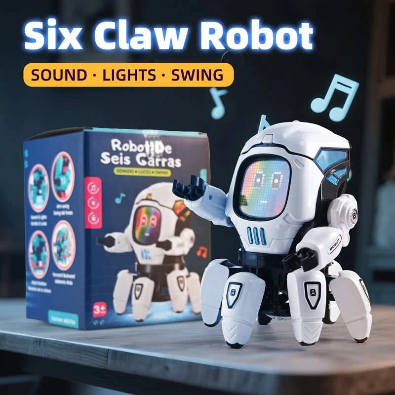 Dance Music 6 Claws Robot Octopus Spider Robots Vehicle Birthday Gift Toys for Children