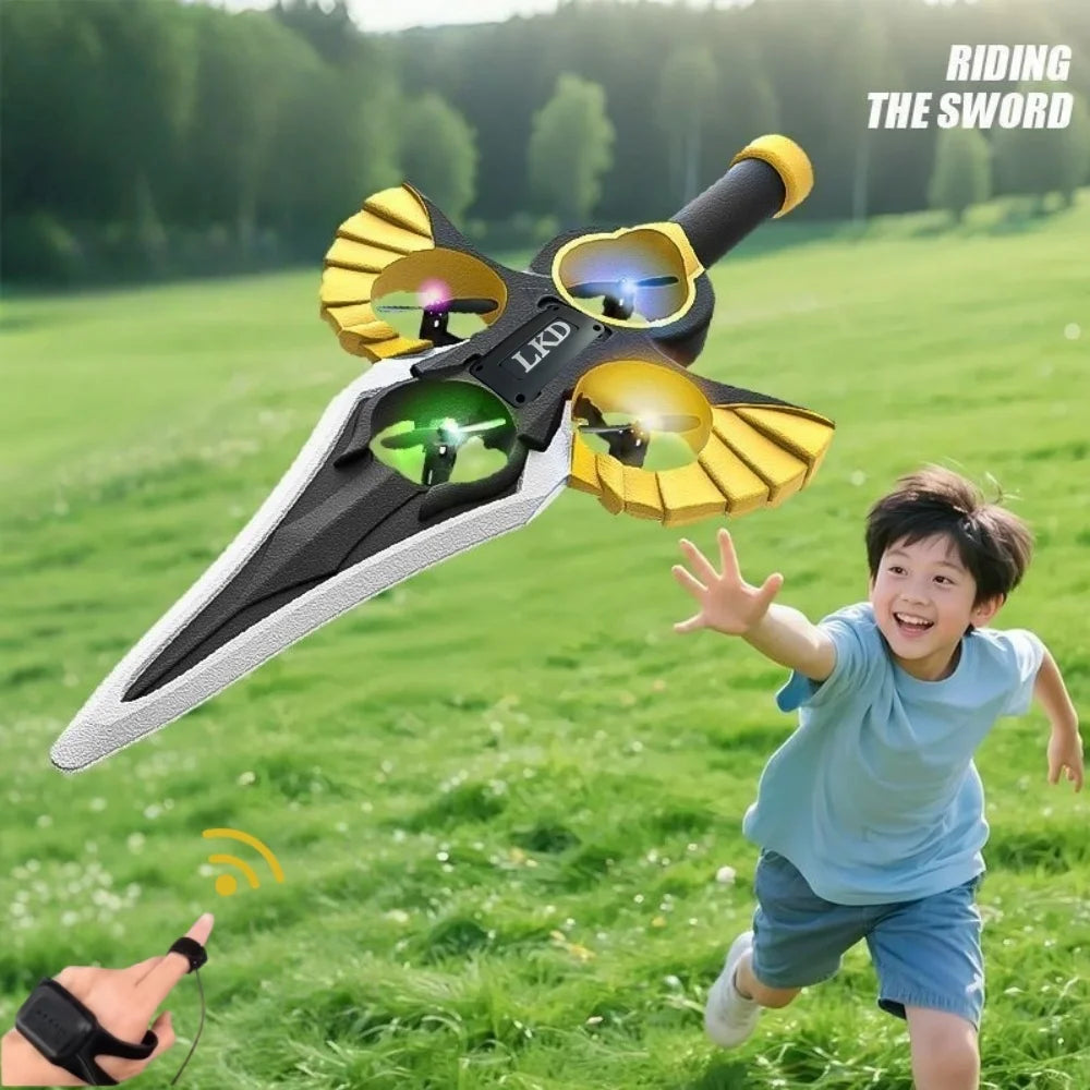 2.4G remote-controlled flying sword - 4-axis flying sword with light display, wristwatch control for special sword shape