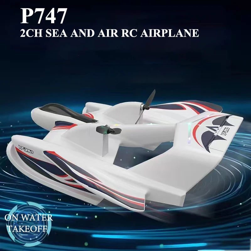 Top 2CH P747 Sea And Air RC Airplane EPP Remote Control Aircraft  With LED Fixed Wing Glider