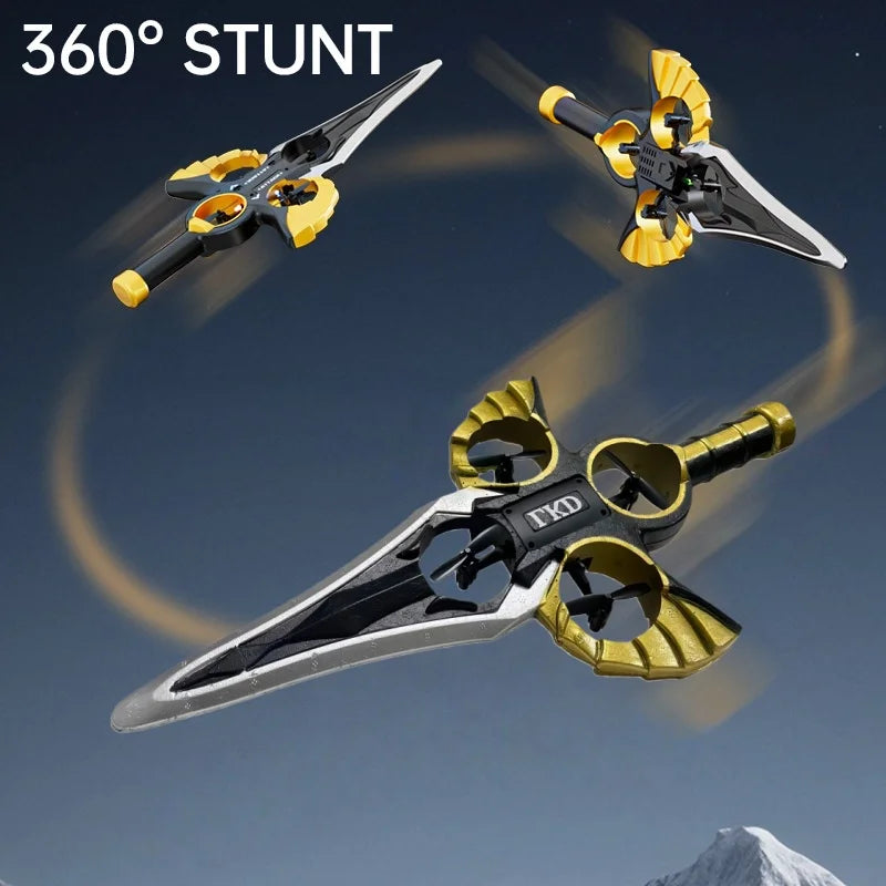 2.4G remote-controlled flying sword - 4-axis flying sword with light display, wristwatch control for special sword shape