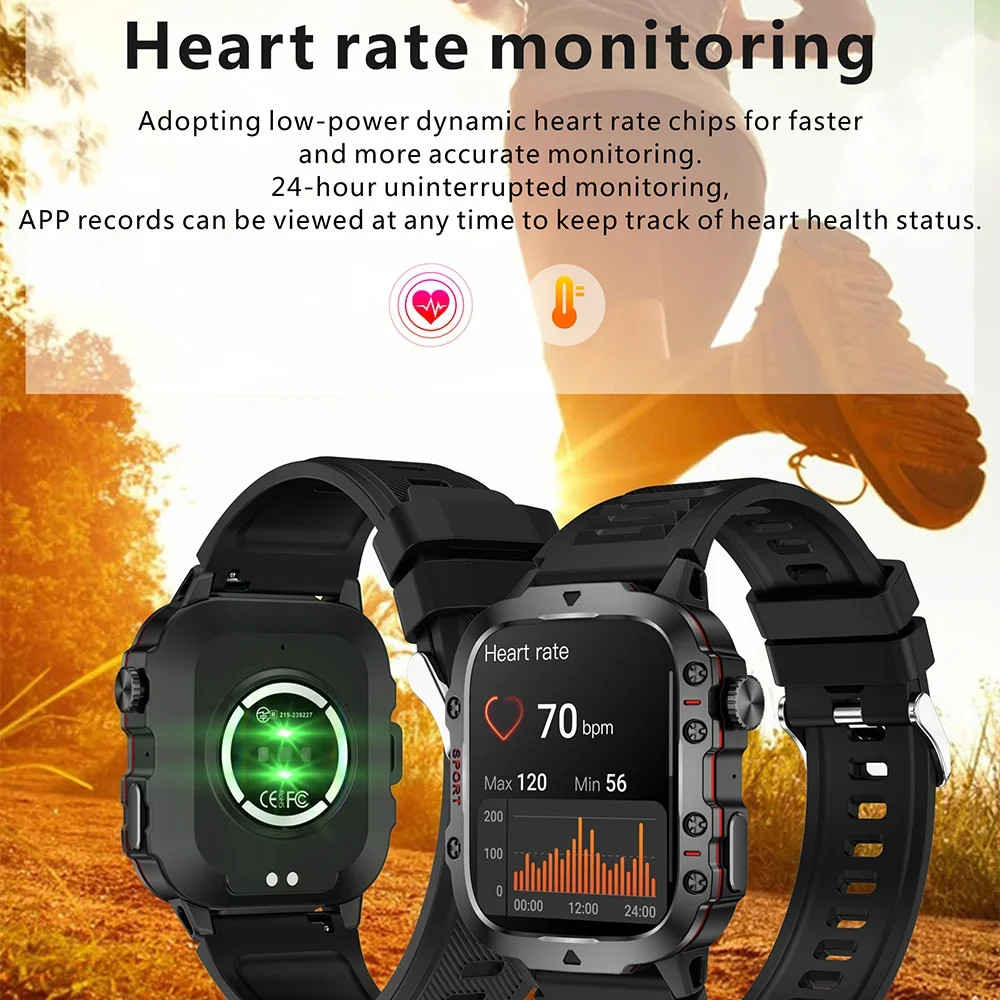 Original Military Men Smart Watches Wireless Call Fitness Clock IP68 Swim Waterproof Sport Smartwatch