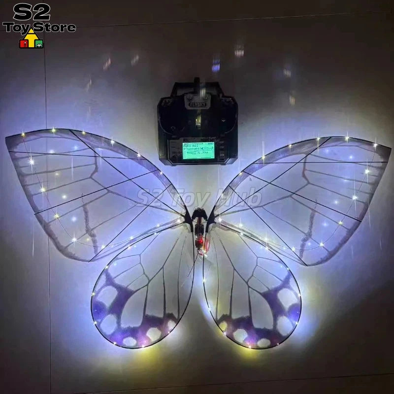 Magical LED RC Butterfly Drone Flying Bionic Insect Toy with Colorful Wings,
