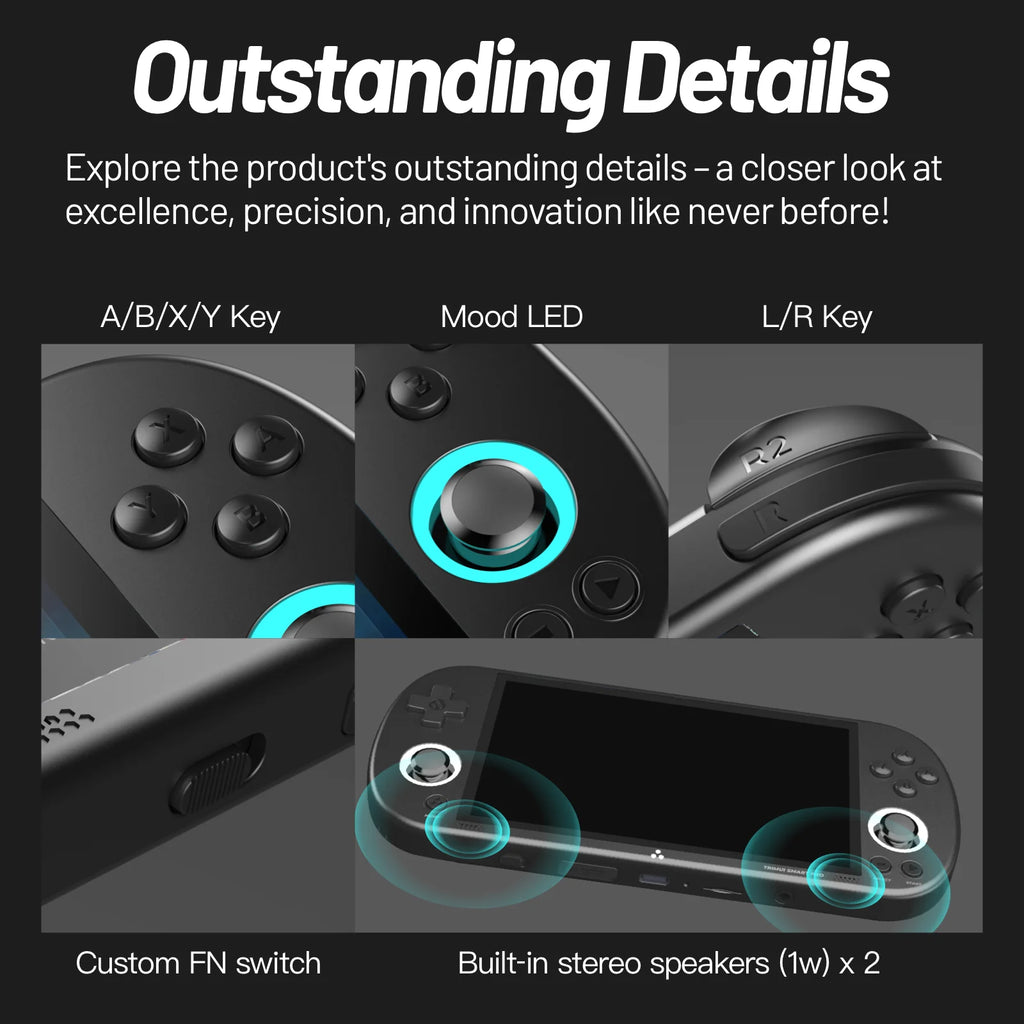 Trimui Smart Pro Handheld Game Console 4.96''IPS Screen Linux System Joystick RGB Lighting  Retro Video