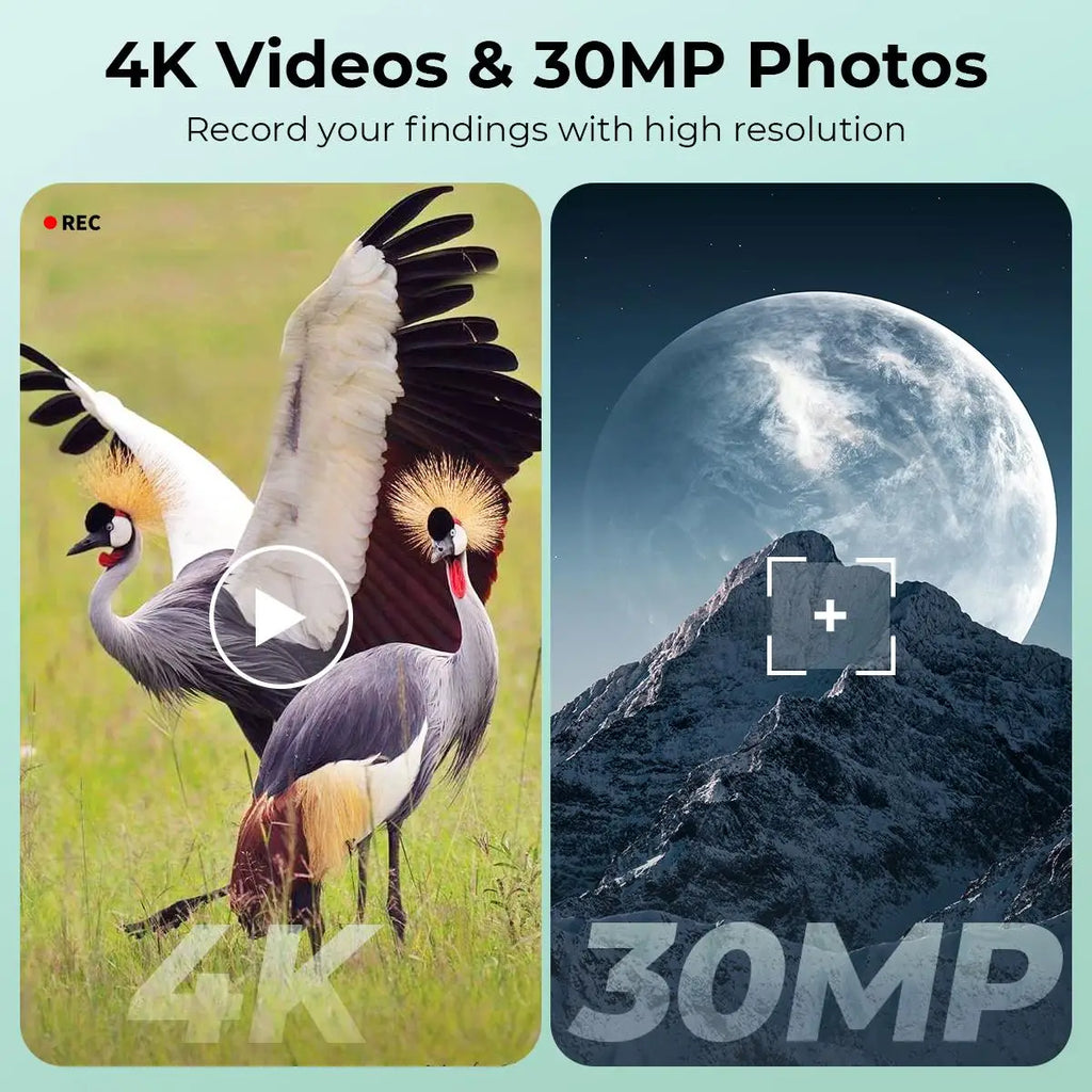 Spotting Scope Monocular Telescope with Camera 4K Video 30MP Photo 3in Display