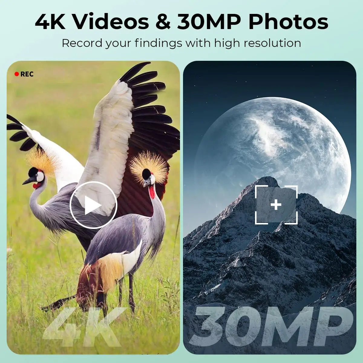 Spotting Scope Monocular Telescope with Camera 4K Video 30MP Photo 3in Display