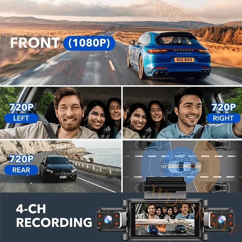 360°Auto Camera 1080P Video Recorder 3/4 Lens WIFI DashCam for Car DVR Black Box Night Vision 24H