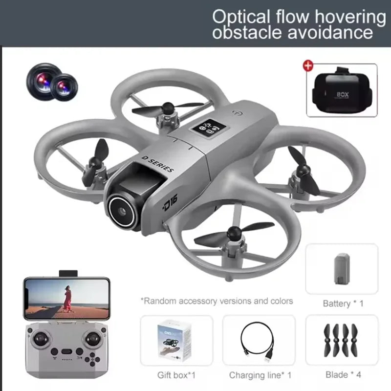 OPPO D16 Drone HD Dual Camera 8K 3 Battery Brushless Motor Optical Flow GPS Positioning Avoidance Drone