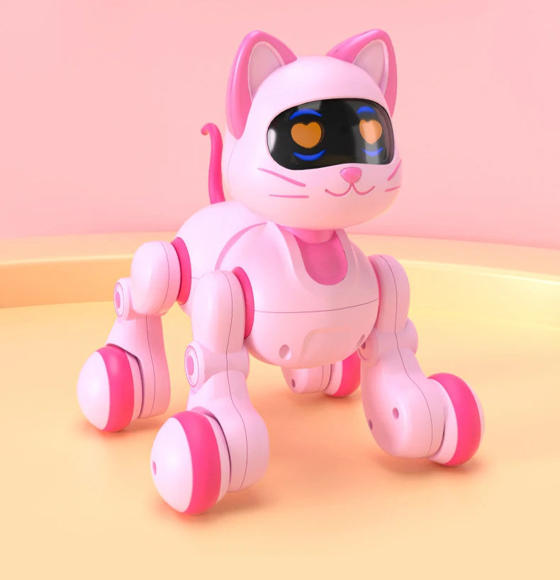 Smart Robot Cat Programmable Intelligent Remote Control Robot Cat Stunt Cat Voice Command Educational Pet