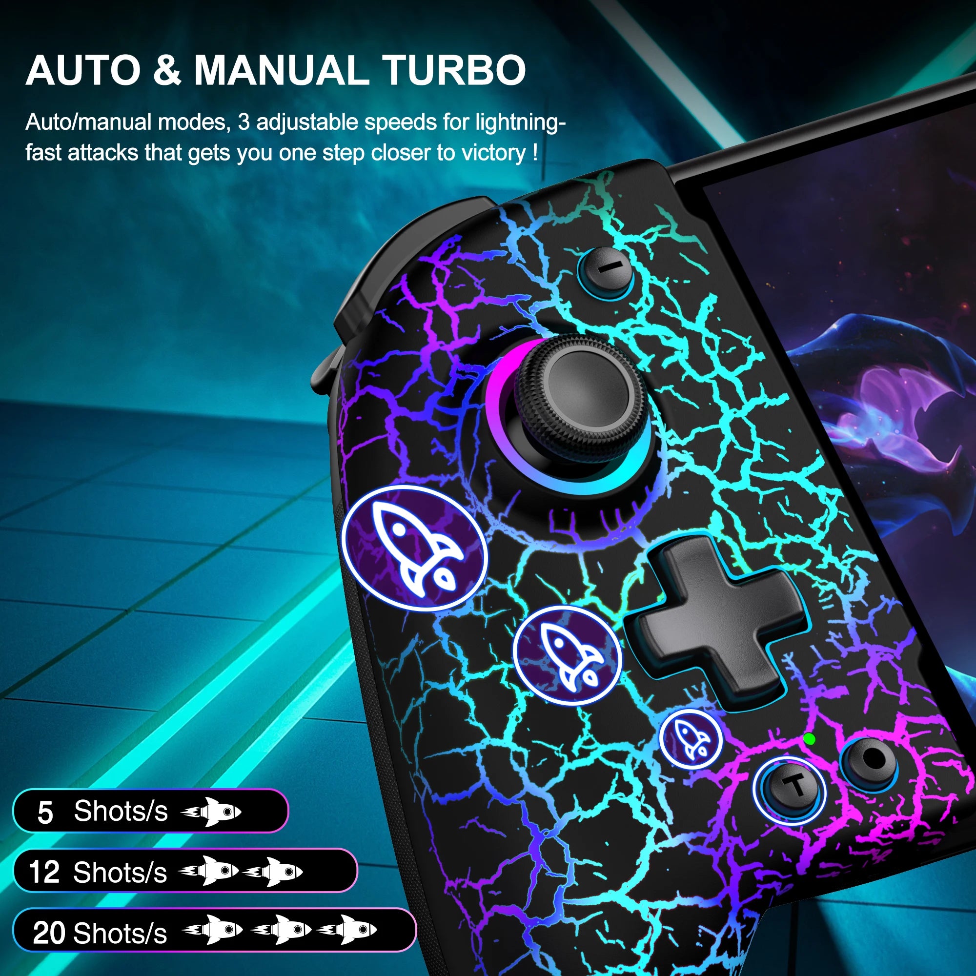 BEBONCOOL JC200 Switch Controller For Nintendo Switch/Switch OLED Joystick Gamepad Built-in 6-Axis Gyro Design Handheld Grip