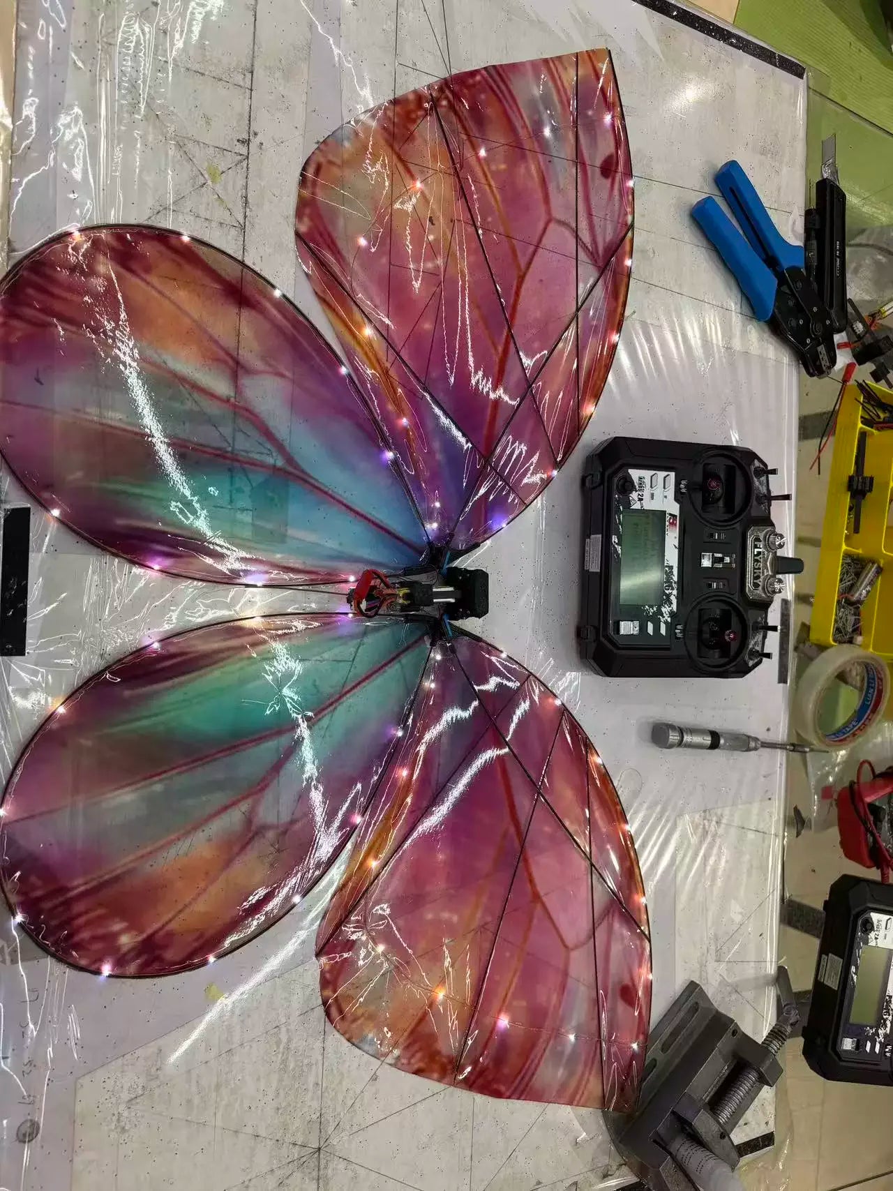 Magical LED RC Butterfly Drone Flying Bionic Insect Toy with Colorful Wings,