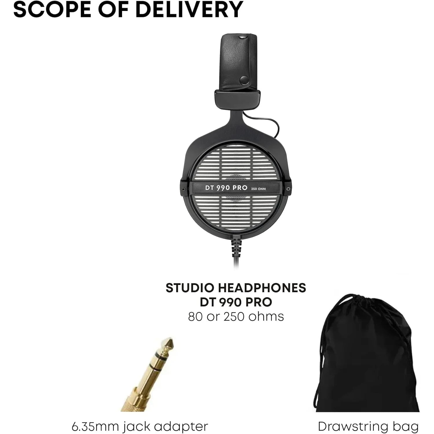 Sanpusen DT 990 PRO Open-Back Studio Monitor Headphones with High-Resolution Audio for Mixing and Mastering