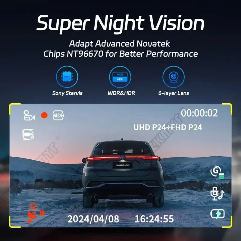 360°Auto Camera 1080P Video Recorder 3/4 Lens WIFI DashCam for Car DVR Black Box Night Vision 24H