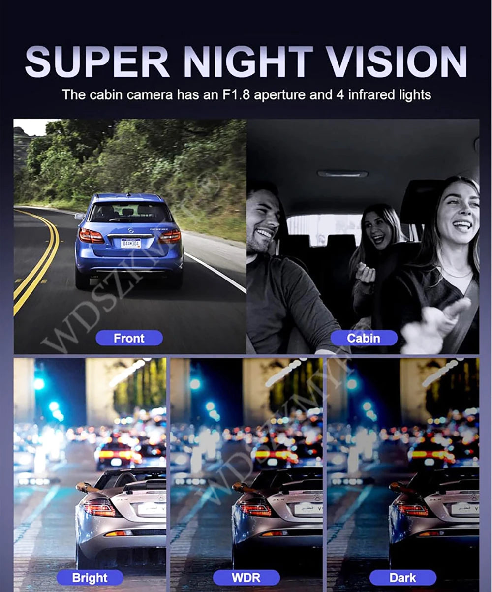 360°Auto Camera 1080P Video Recorder 3/4 Lens WIFI DashCam for Car DVR Black Box Night Vision 24H