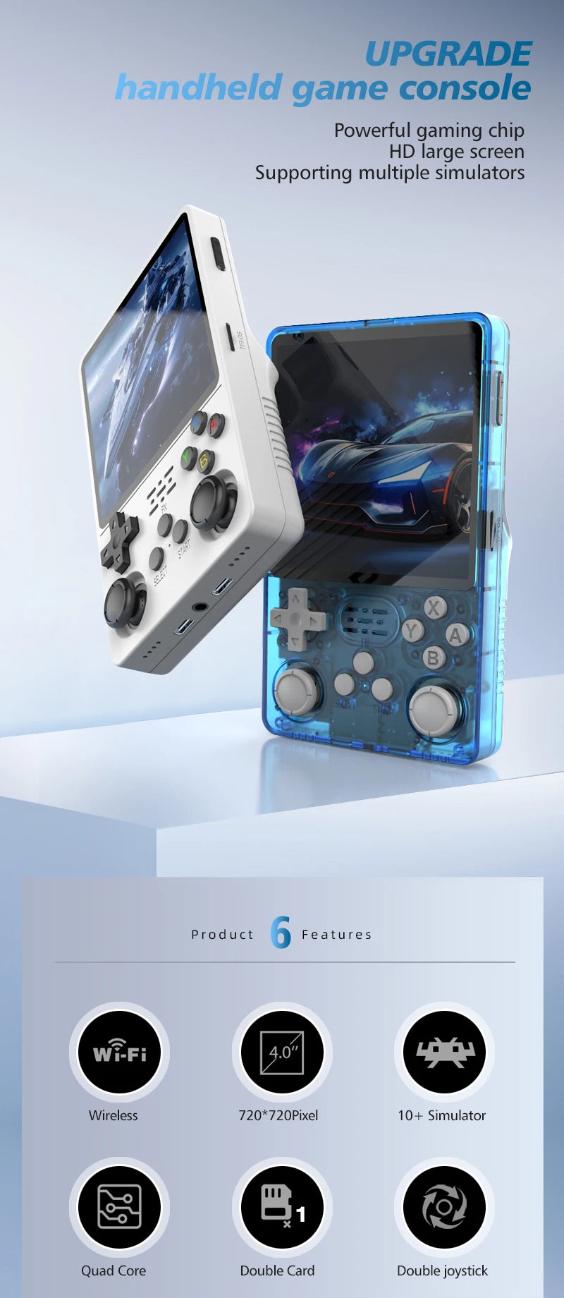 Big Screen Open Source R36Plus Retro Game Console R36S Plus 4.0 inch