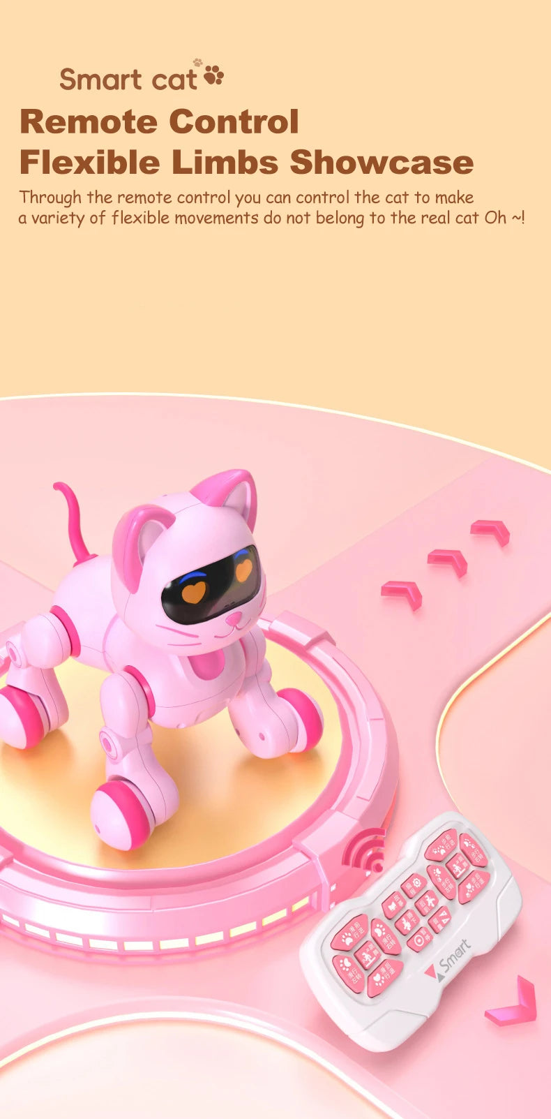 Smart Robot Cat Programmable Intelligent Remote Control Robot Cat Stunt Cat Voice Command Educational Pet