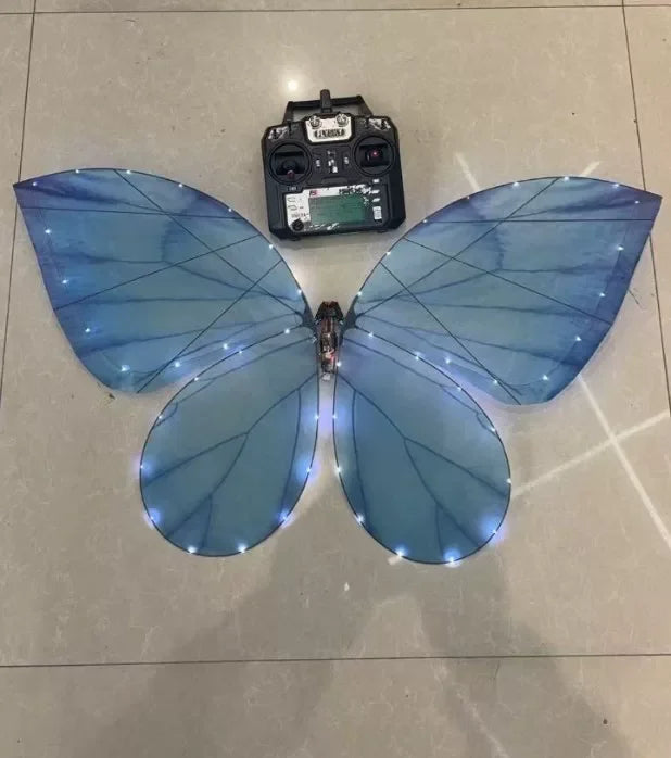 Magical LED RC Butterfly Drone Flying Bionic Insect Toy with Colorful Wings,