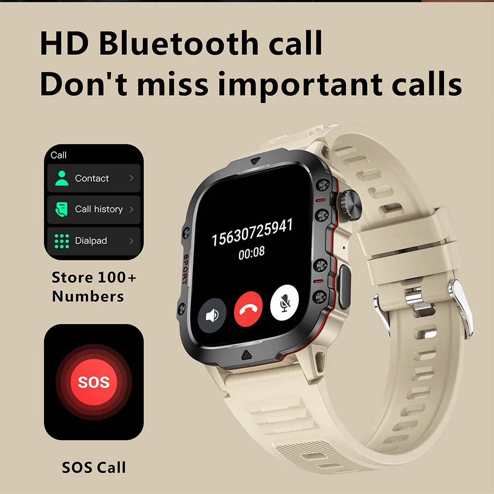 Original Military Men Smart Watches Wireless Call Fitness Clock IP68 Swim Waterproof Sport Smartwatch