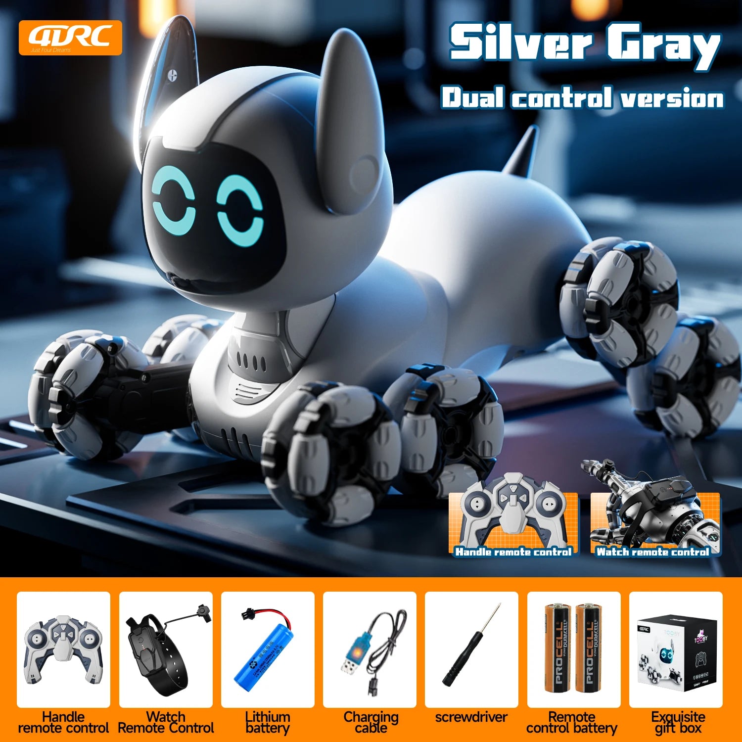 8WD Intelligent Remote Control Robot Dog Touch-sense Music Stunt RC Car Electric Radio Control