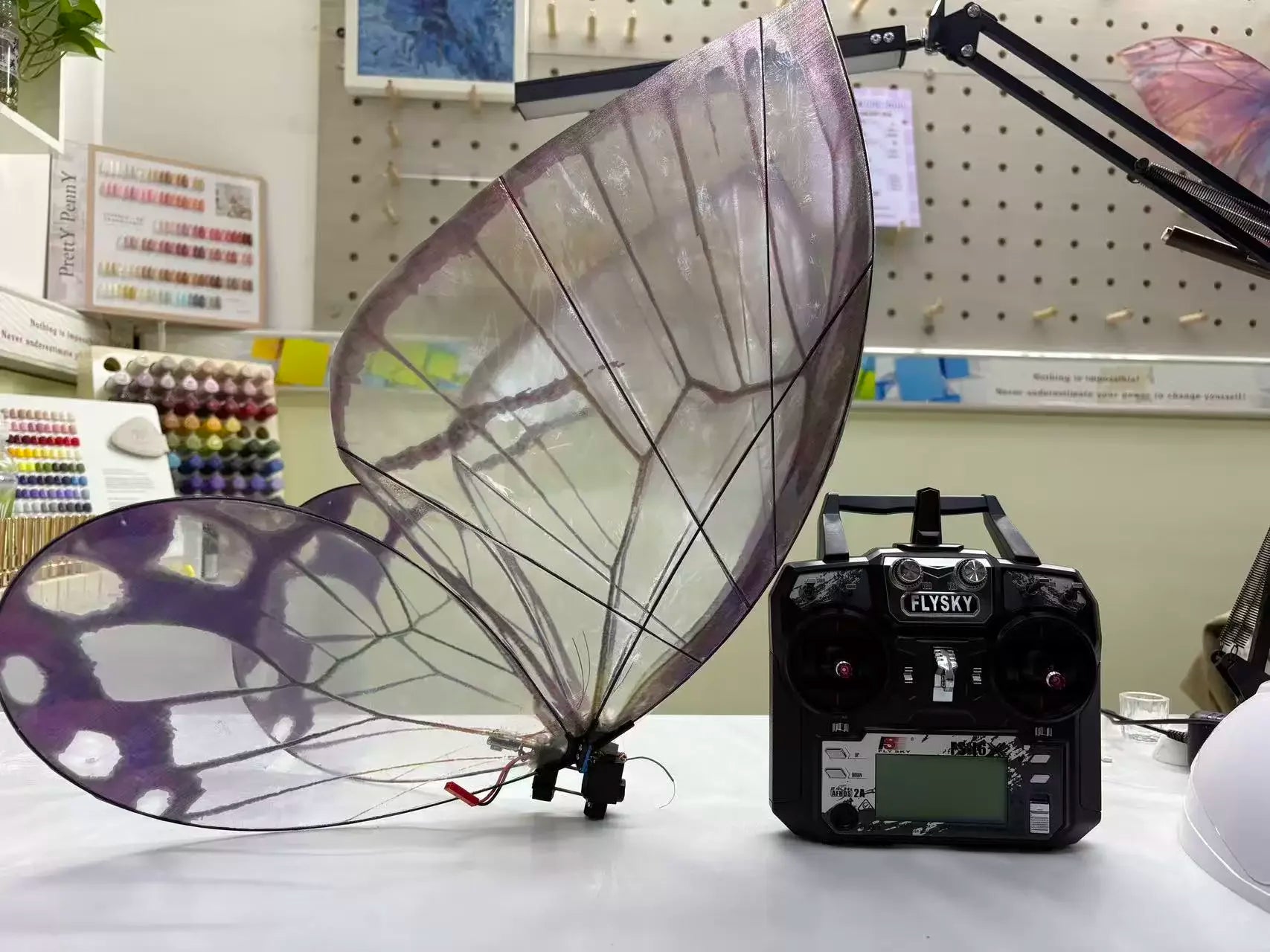 Magical LED RC Butterfly Drone Flying Bionic Insect Toy with Colorful Wings,