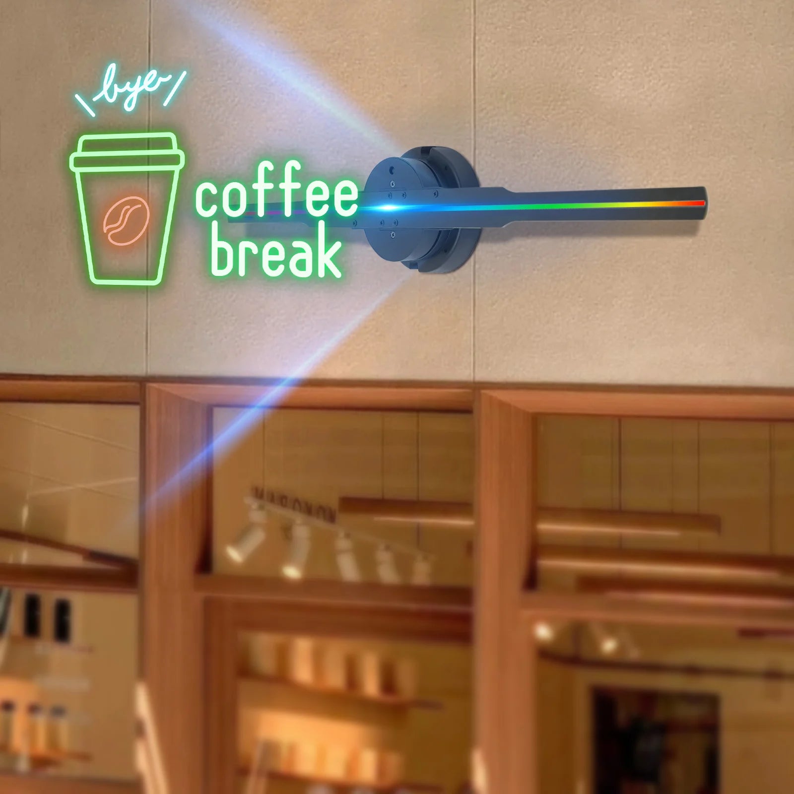 3D Hologram Fan 3D Holographic Fan Projector LED Advertising Display Screen, Upgraded US Standard for Store Promotion Exhibition