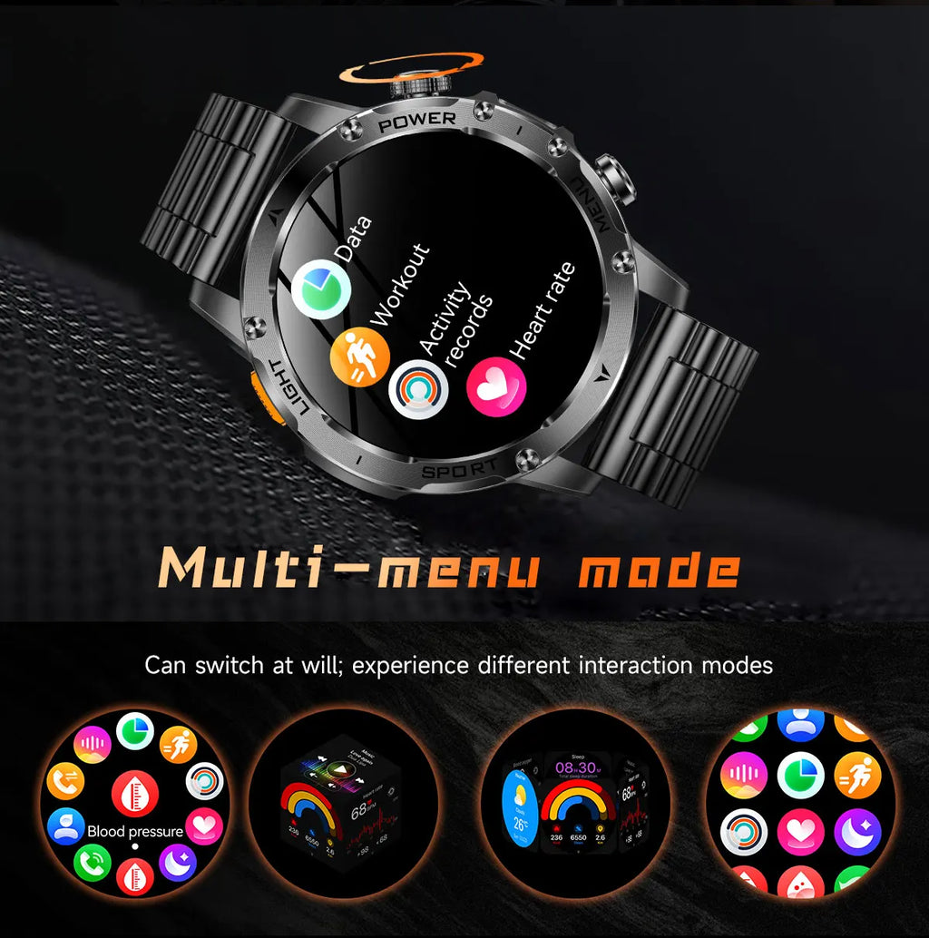 2025 1000mAh Super Capacity Battery 1.7-inch Large Screen Bluetooth Call IP68 Waterproof