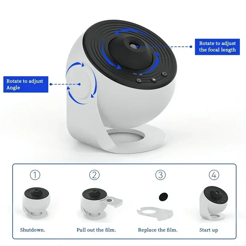 New Star Projector Galaxy Light 13 in 1 Planetarium 360° Rotating Aurora Night Light Lamp for Bedroom Starry Sky