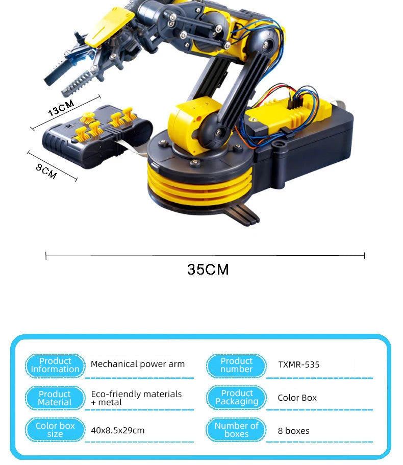 Remote Control Manipulator DIY Electric Scientific Robot Arm Experiment Assembling Children's Educational Toys