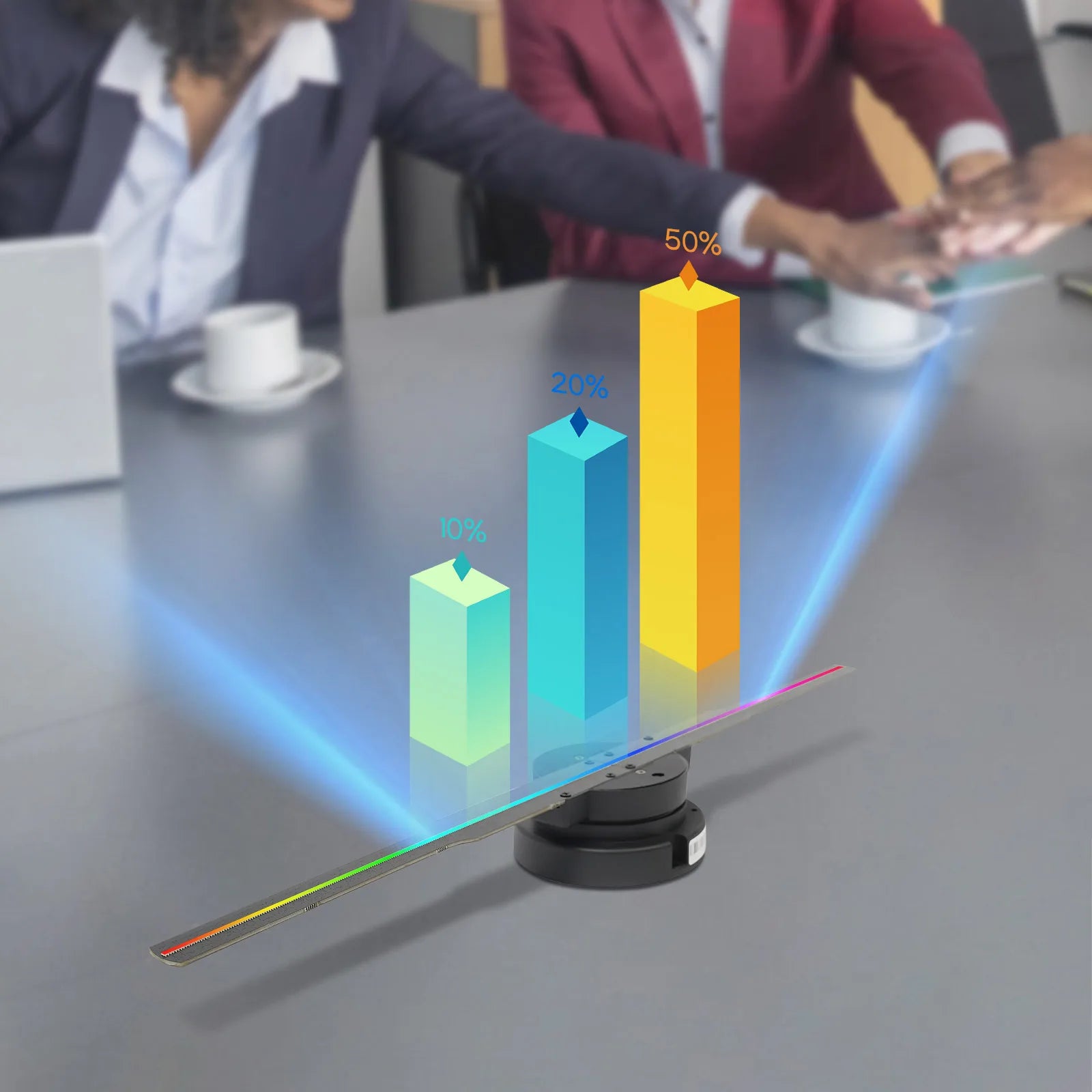 3D Hologram Fan 3D Holographic Fan Projector LED Advertising Display Screen, Upgraded US Standard for Store Promotion Exhibition