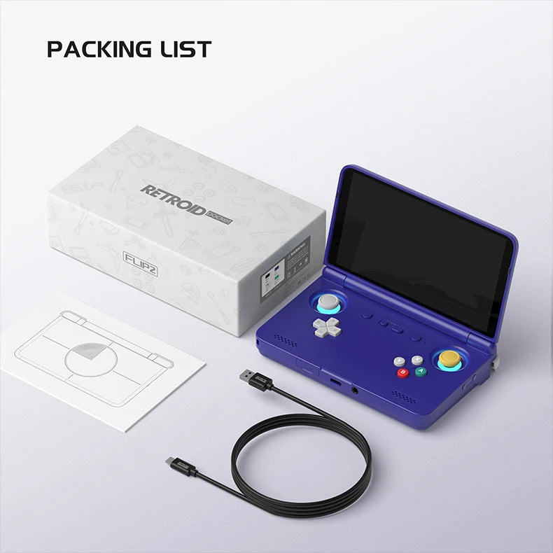 2025 Retroid Pocket Flip2 Retro Handheld Game Console Android13 5.5 Inch AMOLED Touch Screen Video Player Wifi Bluetooth PSP PS2