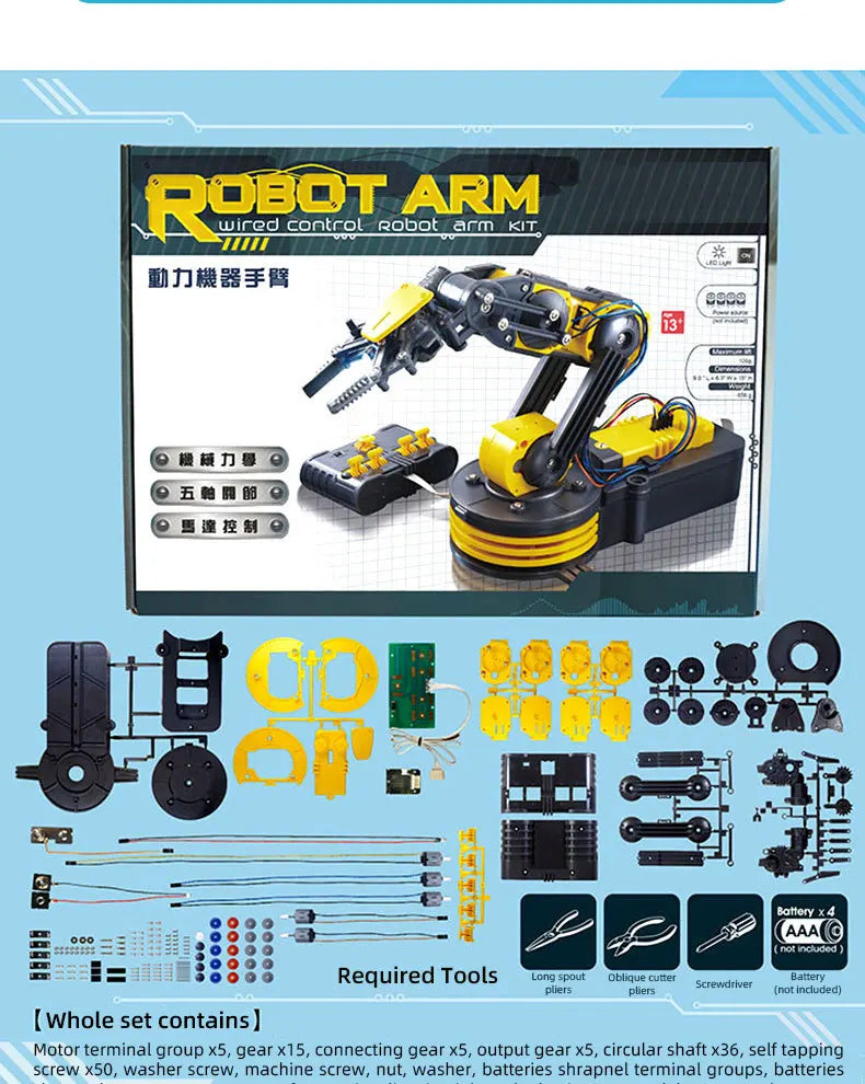 Remote Control Manipulator DIY Electric Scientific Robot Arm Experiment Assembling Children's Educational Toys