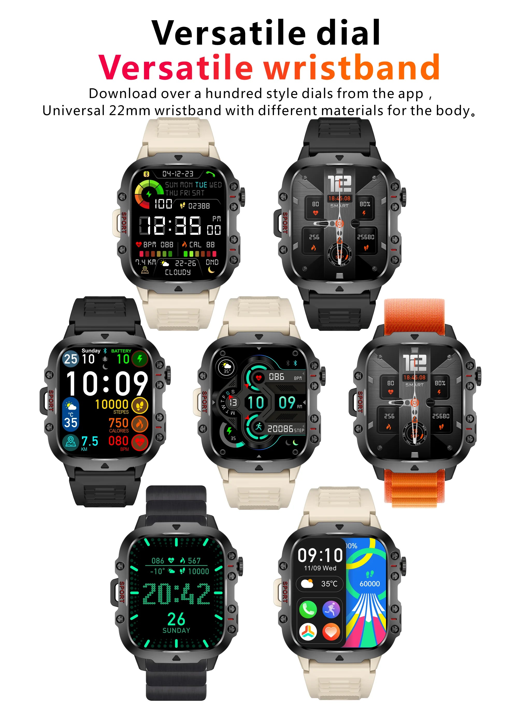 Original Military Men Smart Watches Wireless Call Fitness Clock IP68 Swim Waterproof Sport Smartwatch