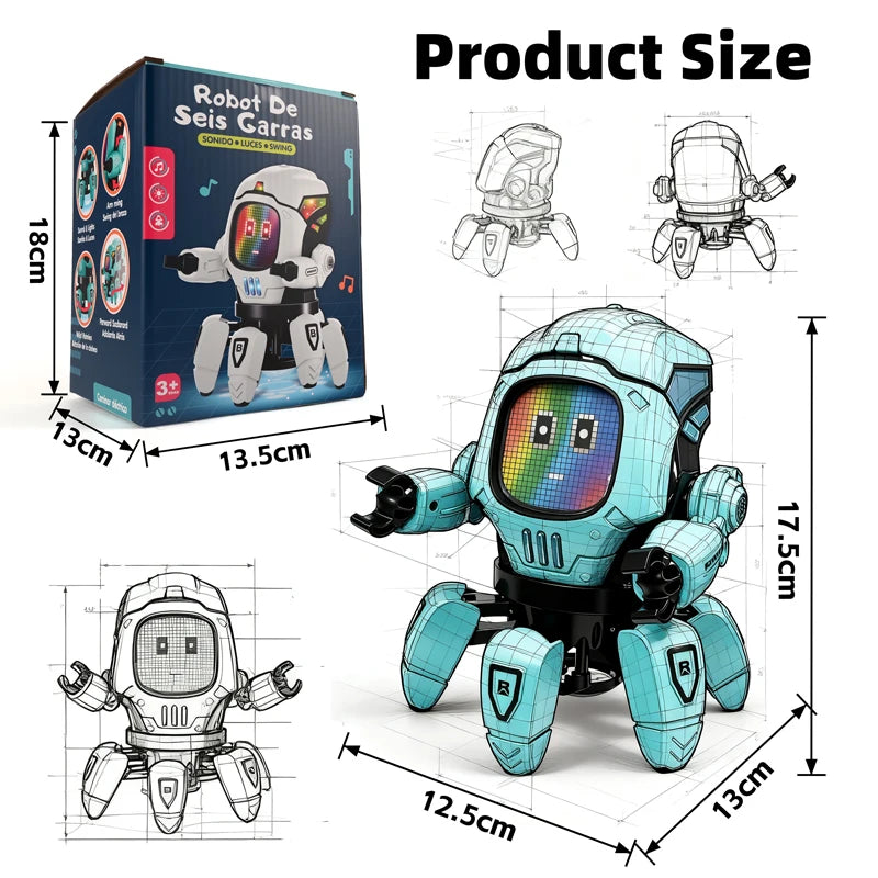 Dance Music 6 Claws Robot Octopus Spider Robots Vehicle Birthday Gift Toys for Children