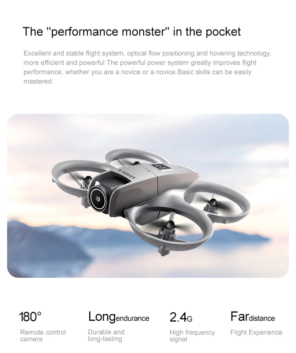 NEW Drones D16 GPS 8K Professional HD 180° Dual Camera 5G WIFI Brushless Motors Obstacle Avoidance FPV Foldable