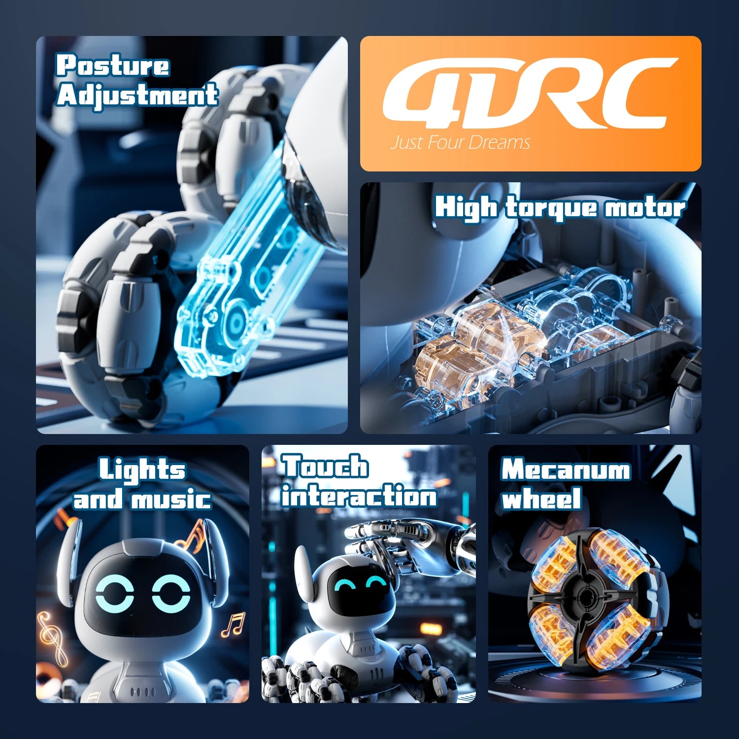 8WD Intelligent Remote Control Robot Dog Touch-sense Music Stunt RC Car Electric Radio Control