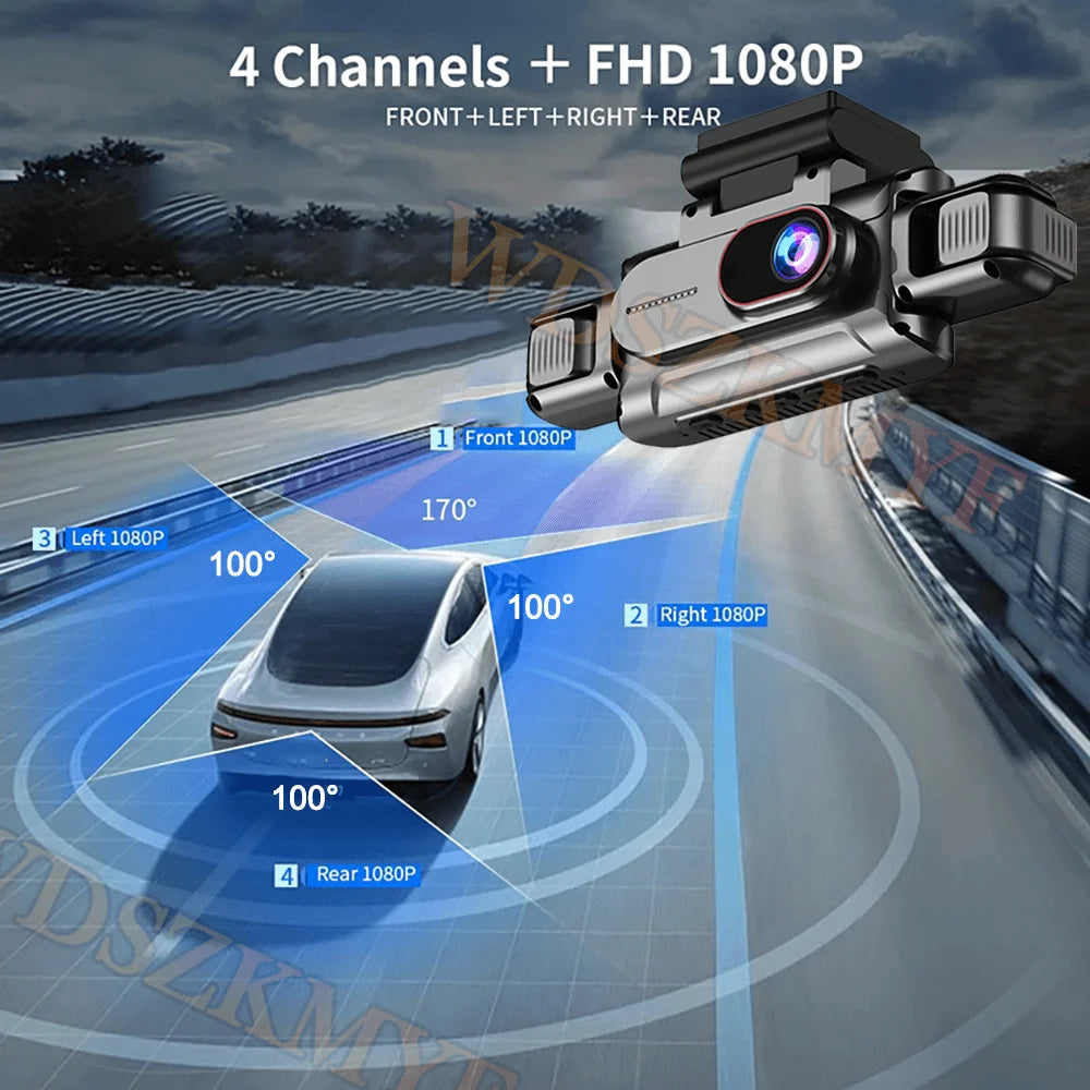 360°Auto Camera 1080P Video Recorder 3/4 Lens WIFI DashCam for Car DVR Black Box Night Vision 24H