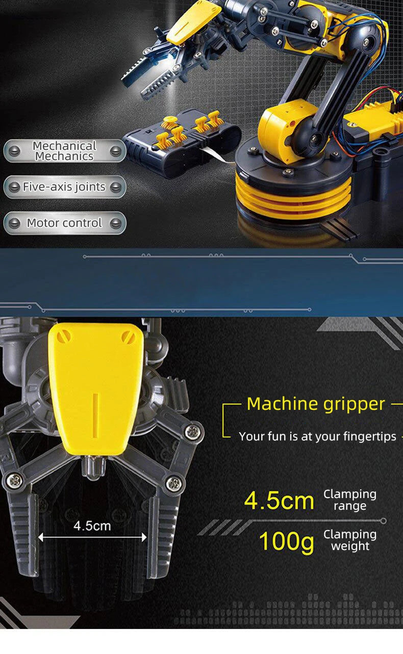 Remote Control Manipulator DIY Electric Scientific Robot Arm Experiment Assembling Children's Educational Toys
