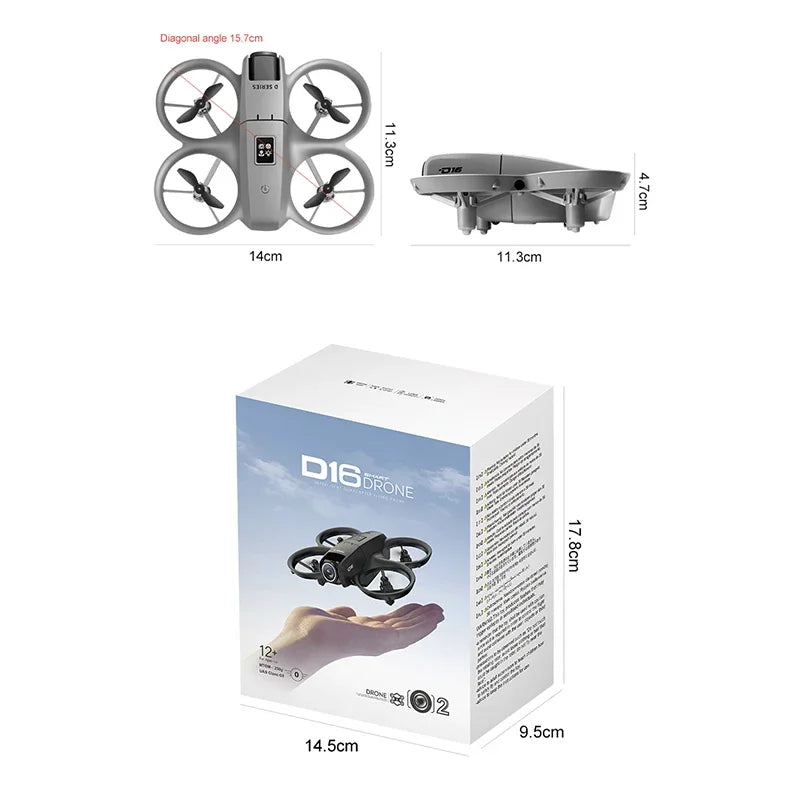 OPPO D16 Drone HD Dual Camera 8K 3 Battery Brushless Motor Optical Flow GPS Positioning Avoidance Drone